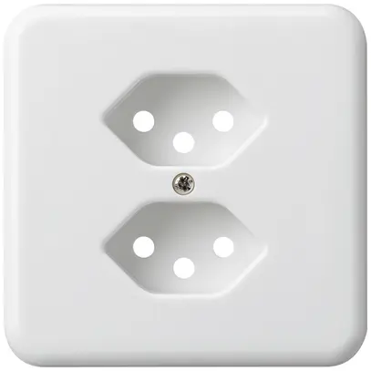 Placca di copertura grd.I 2×tipo 13 bianco basico con protezione bambini 