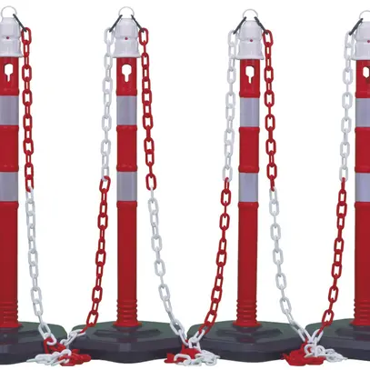 Jeu de potelets à chaîne CIMCO 4×potelets + 3×chaînes à 3 m 