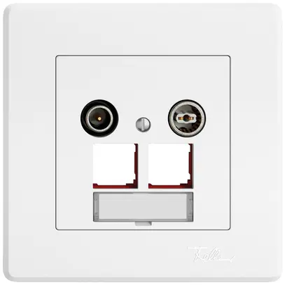 Prise multimédia ENC TV-R EDIZIO.liv SNAPFIX® EASYNET p.2×RJ45 S-One 19dB bc 
