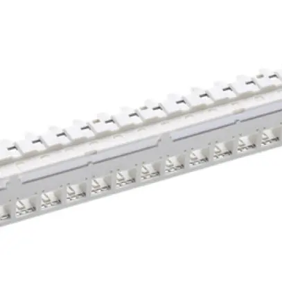 Pannello di distribuzione 19" R&M PC 1UA vuoto 24×RJ45 C6A/s-grigio 