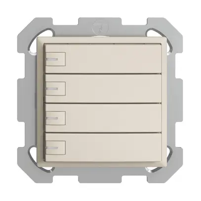 Poussoir KNX RGB ENC EDUE, 250mW, a.LED RGB, 4×poussoir, comm.1×touche, crema 