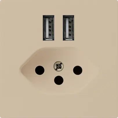 Presa 2×USB & T13 kallysto A 2400mA beige 