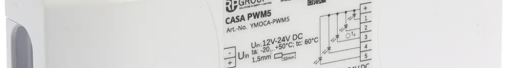 Apparecchio comando LED YMOCA-PWM-05, Casambi PWM 5-canale 10A/12…24VDC 