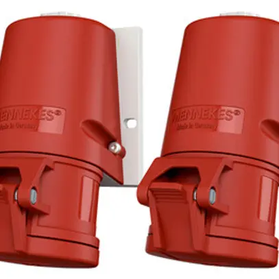 Set di prese AP CEE Mennekes 3LNPE 16A rosso 6 pezzi 
