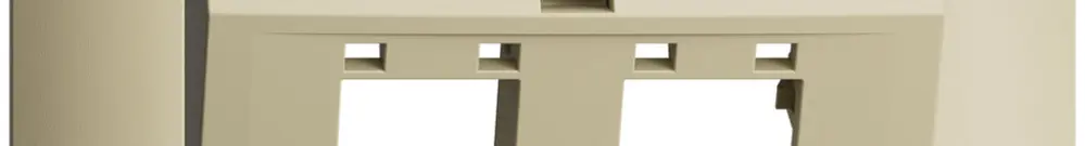 Kit montaggio ENC EDIZIOdue, con cappa di uscita obliqua, per 2×RJ45, vanille 