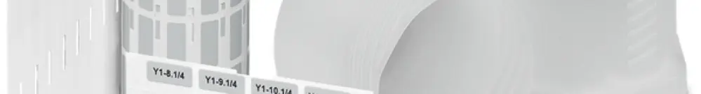 Rollo d'etichetta EML R SR argento 70×32mm, adesivo 