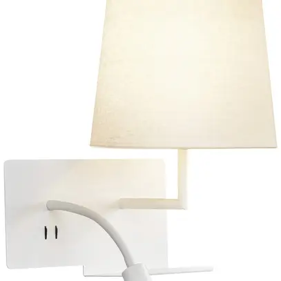 Applique SLV SOMNILA FLEX RIGHT E27 40W c.lpda di lettura LED 1.2W e USB bianco 
