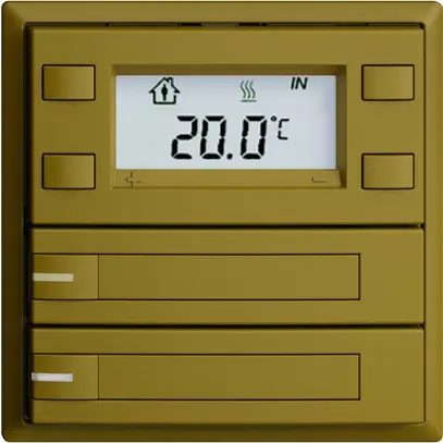 UP-RTH-Taster KNX 2-fach EDIZIOdue F olive, mit Papier+LED RGB 