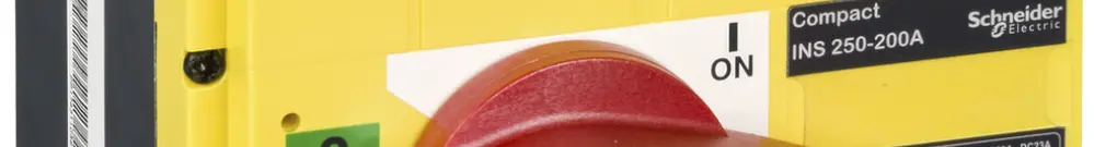 Interuttore di carico Schneider INS 3L 200A con maniglia rotativa rosso/giallo 