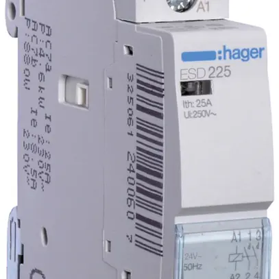 Contattore AMD Hager 24VAC 2 chiusura 0 apertura 25A 1UM 