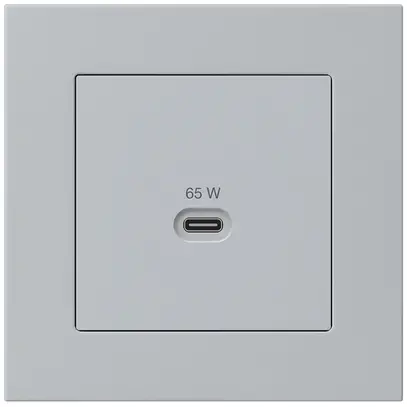 Presa di ricarica USB INC Hager kallysto.pro tipo C 65W 3250mA grigio chiaro 