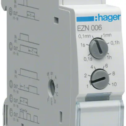 Relais temporisé Hager EZN006 multifonction 1W 10A 