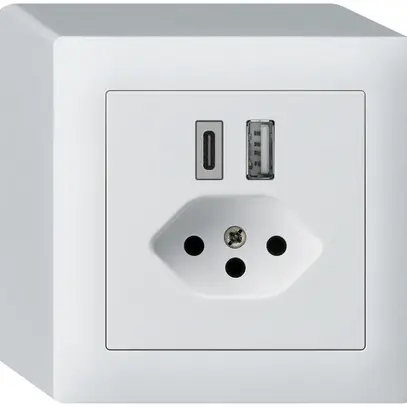 Prise de charge USB AP kallysto 18W PD 1×type A 1×type C T13 blanc 