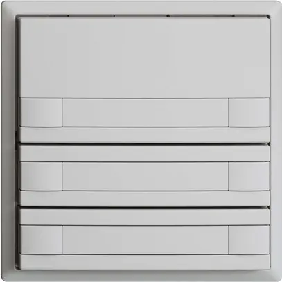Poussoir ENC KNX 3× EDIZIOdue gris clair RGB sans LED avec insert papier 