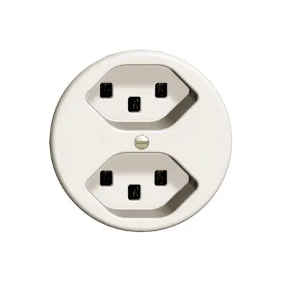 Presa FH 2×T23 16A bianco, con morsetti innest. 