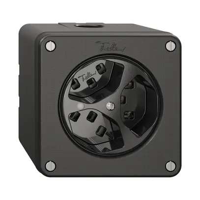 Presa NAPU NEVO, 3×T23, c.LED, nero 
