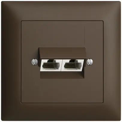 Prise ENC 2×RJ45/u 4P sép.EDIZIOdue coffee ITplus 