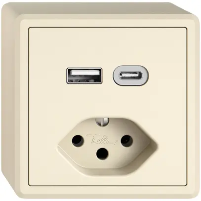 Presa di ricarica USB AP EDIZIO.liv SNAPFIX® USB A+C/T13 3A 230VAC cr 