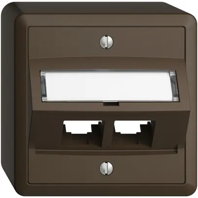AP-Montageset S-One EDIZIOdue FX für 2×RJ45 schräg, coffee 