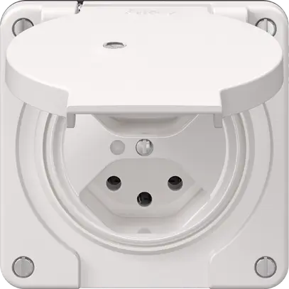 Prise NEVO N.CO, 2×T13, IP21, a.LED, blanc 