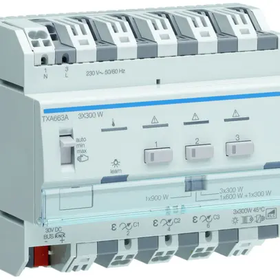 Actionneur-variateur AMD Hager TXA663A KNX easy 3×300W 6UM 