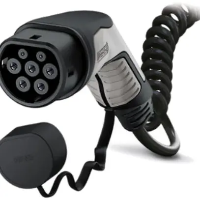 Cavo di carica AC e-mobility PX mode3 T2 32A 3L 4m spirale 26.6kW 480V nero 