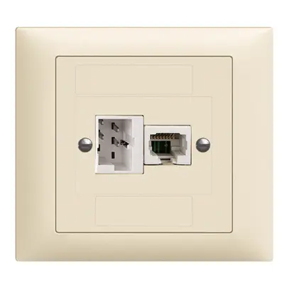 Prise INC xDSL RJ45/TT83 crema ITplus EDIZIOdue, avec filtre 
