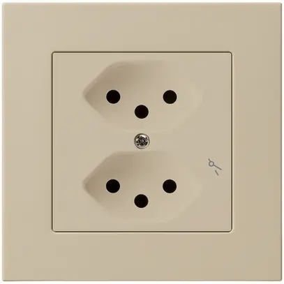 Presa INC kallysto.pro 2×T13/1 beige con protezione bambini 