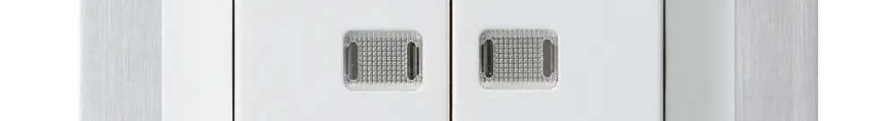 UP-Leuchtdruckschalter kallysto 1/3+3/1 mit 2 Linsen weiss Befestigungsplatte 