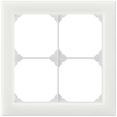 Telaio di copertura INC EDIZIO.liv prestige SNAPFIX® 2×2 154×154mm vetro bianco 