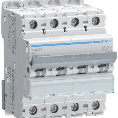 Disjoncteur Hager MCB 4P type C 2A 10kA 15kA 4UM 