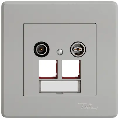Presa multimedia INC TV-R EDIZIO.liv SNAPFIX® EASYNET p.2×RJ45 S-One 4dB grc 