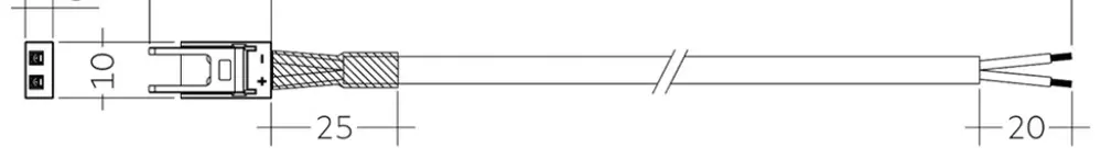 Cavo di raccordo Tridonic ACL per modulo LED spina 2 poli 2000mm nero 