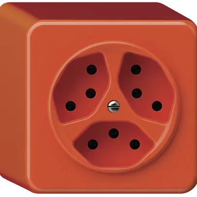Presa AP origin 3×tipo 13 10A 230V 88×88×54mm arancione 
