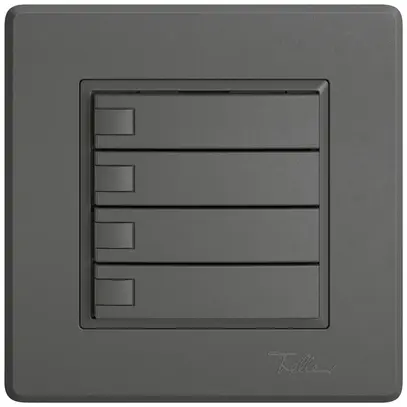 Poussoir universel ENC EDIZIO.liv UNI SNAPFIX® 12…48V s.LED 4× comm.1T grf 