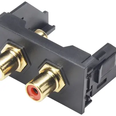 Module RCA Cecoflex pour système de montage AV, 2×RCA f/f, noir 