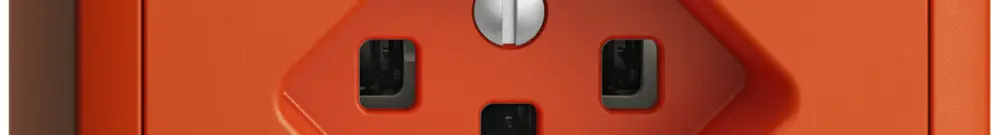 Prise AP EDIZIOdue T23 16A orange, avec bornes enf. 