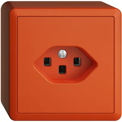 Prise AP EDIZIOdue T23 16A orange, avec bornes enf. 