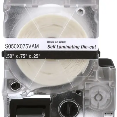 Cassetta di etichette Panduit MP, autolaminante, 12.7×19.1mm chiaro/bianco 