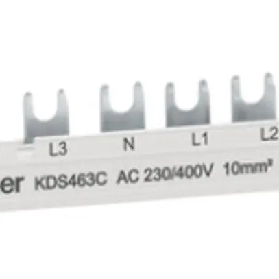 Phasenschiene Hager quickconnect 4P 3L Gabel 10mm² 63A 430×6mm weiss 