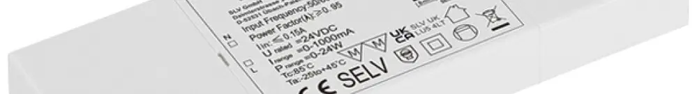 Alimentation LED SLV 24W 24V 1000mA ON/OFF 137×50×15.5mm 