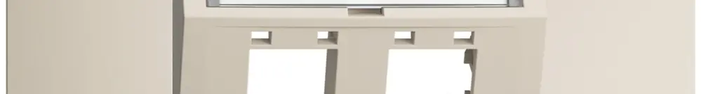 Kit montaggio INC EDIZIOdue BKE, con cappa di uscita obliqua, per 2×RJ45, crema 