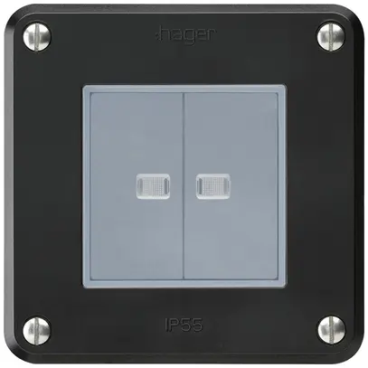 Interruttore INC robusto IP55 schema 3+3 2×illuminato nero per combinazione 