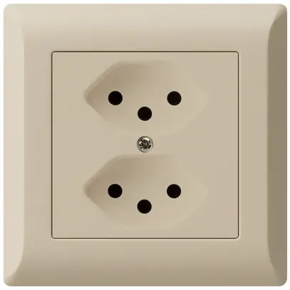 Prise 2×type 13 ENC Hager kallysto.line beige 