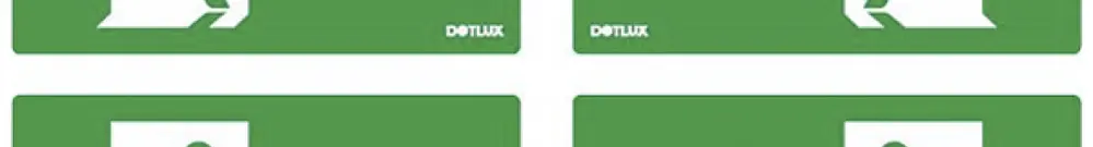 Set di pittogrammi DOTLUX EXIT 1×freccia diag.sinistra/destra alto/bas.set di 4 