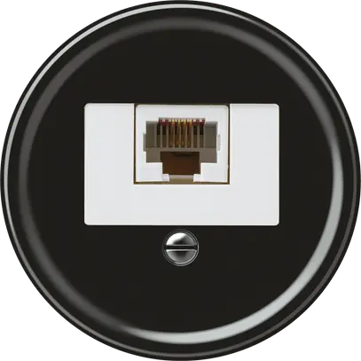Scatola di raccordo origin RJ45 8(4) cat.6 diritto 60×60mm nero 