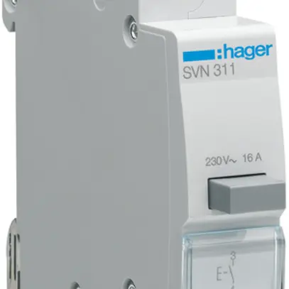 Poussoir INC Hager 16A 230V 1 fermeur 0 ouvreur 0 inverseur bouton gris 1UM 