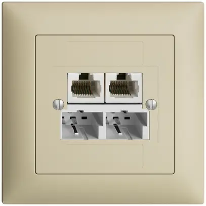 Scatola INC SOHO 2×TT/2×RJ45/u sep.ITplus EDIZIOdue vanille 