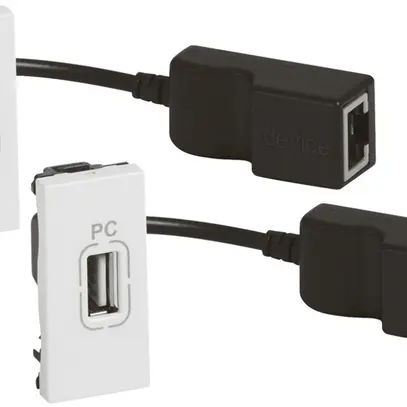 Amplificatore USB MOS USB type-A 2×1 modulo bianco 