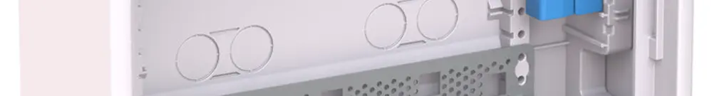 Distributeur media AP ABB AK620MB Basic, 2 rangées, 453×339×99mm, blanc 